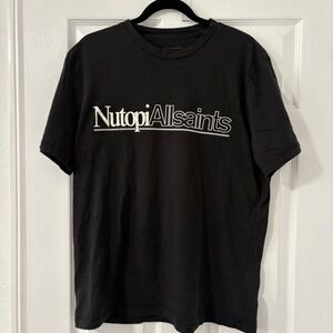 Men’s Nutopia AllSaints Black Short Sleeve T Shirt Size Small